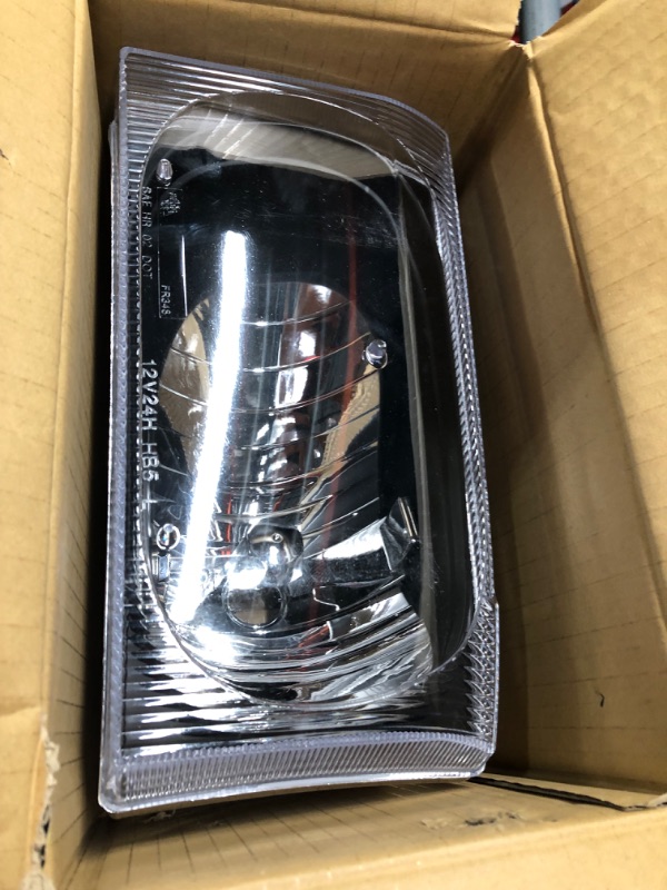 Photo 4 of TRQ Performance Headlight w/Corner Light Pair Set RH Right Passenger LH Left Driver Compatible with 2000-2004 Excursion 1999-2004 F250 Super Duty Truck F350 Super Duty Truck 1999-2003 Ford F450 F550 Clear