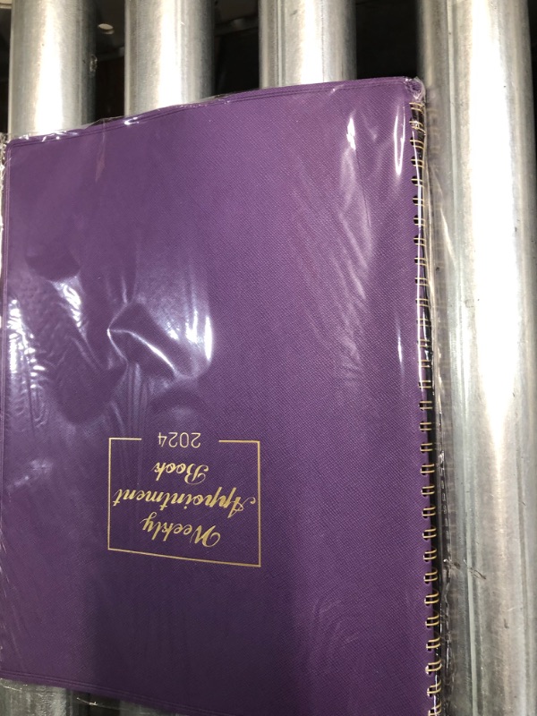 Photo 1 of 2024 Weekly Appointment Book - Daily Hourly Planner 2024 from January 2024 - December 2024, 8.4" x 10.6", 15-Minute Interval, Flexible Soft Cover, Twin-Wire Binding, Perfect for Your Life Purple 2 PACK