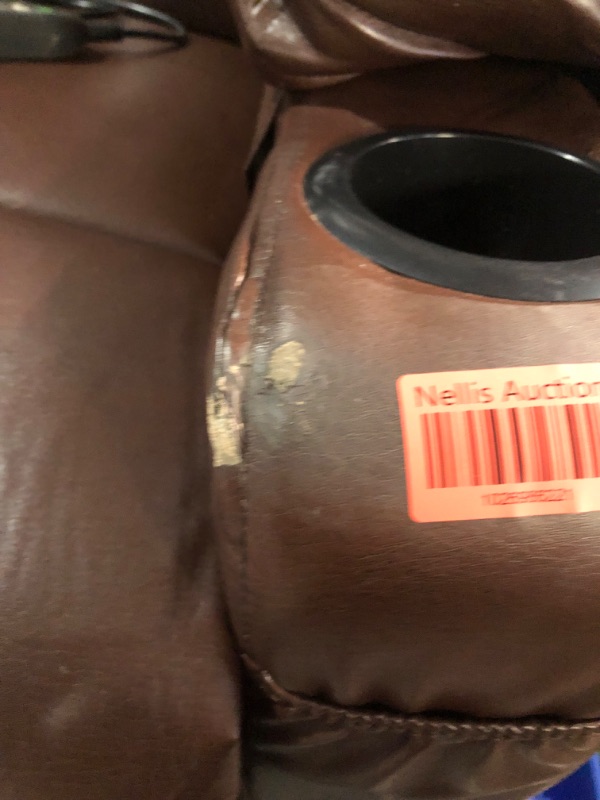 Photo 7 of ***USED - DAMAGED - NO PACKAGING - SEE COMMENTS***
Dextrus Power Lift Recliner Chair Heated PU Leather with Massage, Brown