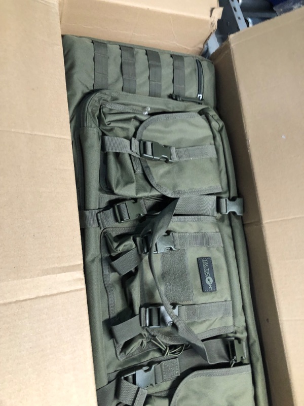 Photo 1 of Tacticon Double Rifle Bag | 2 Hard Rifles + 2 Pistols Tuckable Backpack Straps | Tactical Cases & Bags | Disabled Combat Veteran Owned Company | Waterproof Padded Carrying Case for Long Gun Storage 36" x 12" Double Rifle Case Ranger Green