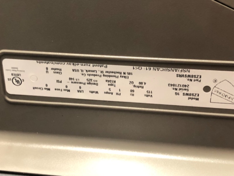 Photo 8 of ***DAMAGED - INCOMPLETE - PARTIAL SET - CANNOT BE FULLY ASSEMBLED - SEE COMMENTS***
Elkay EZS8WSLK EZH2O Bottle Filling Station with Single ADA Cooler, Non-Filtered 8 GPH Light Gray Granite