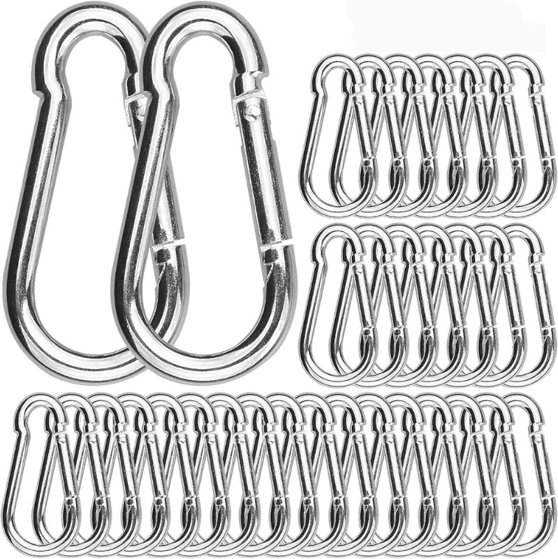 Photo 1 of 100 Pack 2 Inch Spring Snap Hook M5 Carabiner Clip 