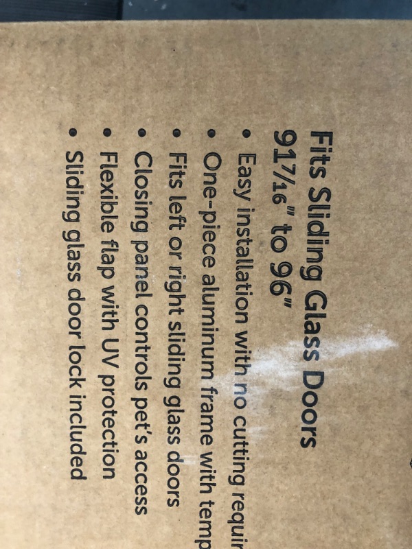 Photo 4 of ***USED - LIKELY MISSING PARTS - UNABLE TO VERIFY FUNCTIONALITY***
PetSafe 1-Piece Sliding Glass Pet Door - Outdoor Access Patio Panel Insert for Dogs and Cats, Easy No-Cut Installation, Weather-Resistant Aluminum Insert, Includes Slide-in Closing Panel f