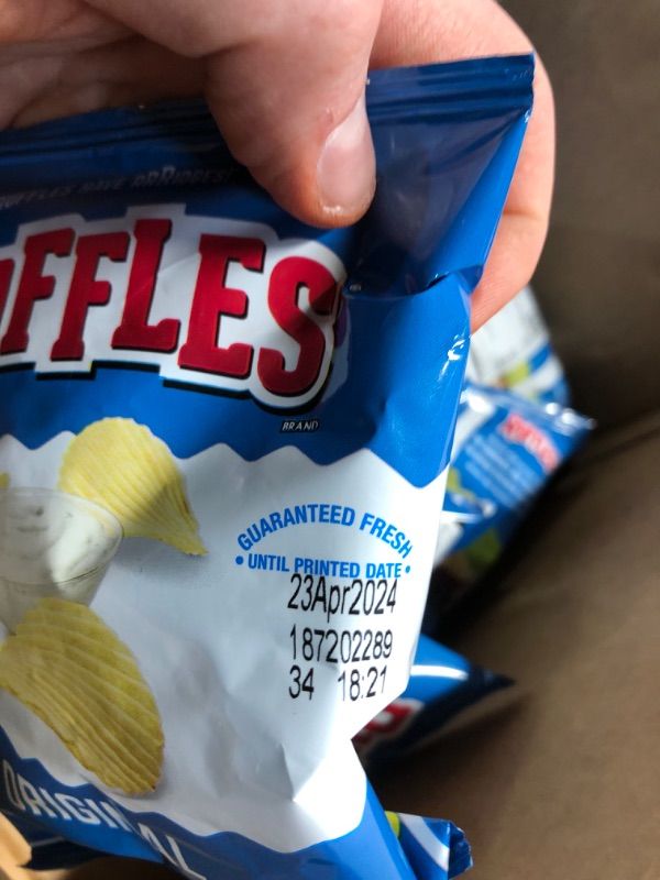 Photo 3 of **NONREFUNDABLE** Ruffles Original & Lays Creamy Ranch Dip Cups Variety Pack, Single Serve Portions, 1 Ounce (Pack of 24) 24ct Original & Lay's Creamy Ranch Dip BB 4/23/24