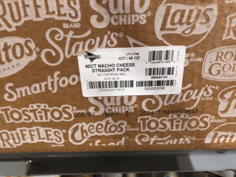 Photo 1 of **NONREFUNDABLE** Doritos Nacho Cheese Flavored Tortilla Chips, 1 oz (Pack of 40)
BB 5/21/24