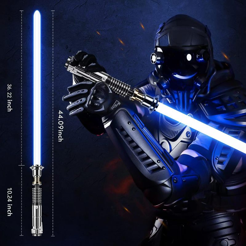 Photo 4 of (NON-REFUNDABLE) CVCBSER Pixelversion Dueling Lightsaber, Motion Control Smooth Swing 34 Sound Fonts with Infinite Color Changing, Premium Metal Handle Light Saber for Adults and Boys Gift Pixelversion-34 Fonts