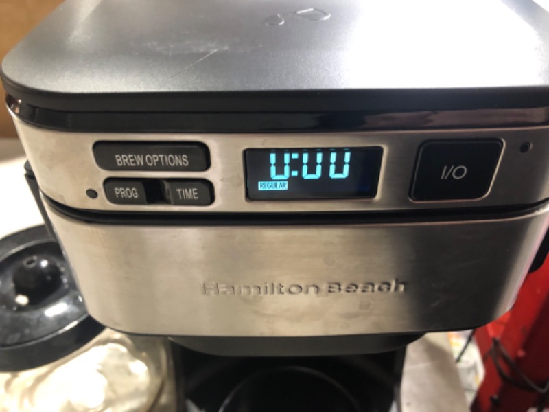 Photo 3 of ***HEAVILY USED AND DIRTY - POWERS ON - UNABLE TO TEST FURTHER - SEE PICTURES***
Hamilton Beach Programmable Coffee Maker, 12 Cups, Front Access Easy Fill, Pause & Serve, 3 Brewing Options, Black (46310)