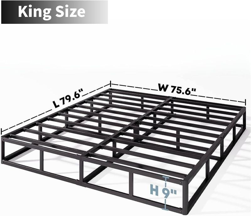 Photo 4 of (READ FULL POST) King Box Spring 9 Inch High Profile Strong Metal Frame Mattress Foundation, Quiet Noise-Free,Easy Assembly, 3000lbs Max Weight Capacity