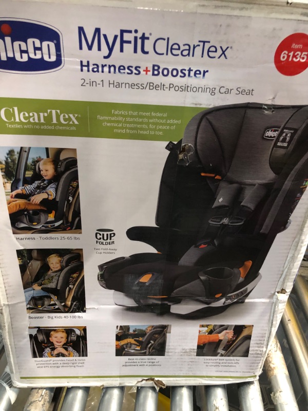 Photo 4 of Chicco MyFit ClearTex Harness + Booster Car Seat - Shadow | Black Shadow MyFit with ClearTex No Chemicals Harness&Booster Car Seat