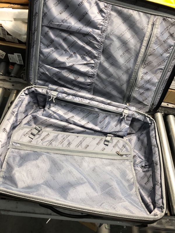 Photo 3 of **DAMAGE** Kenneth Cole Reaction Renegade 24” Check Size Luggage Lightweight Hardside Expandable 8-Wheel Spinner Travel Suitcase, Champagne - Missing 1 wheel