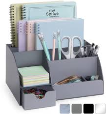 Photo 1 of [ONLY COMES  WITH ORGANIZER]
Silver Paper Desk Organizer,Office Desk Accessories with 1 Drawer Organizer