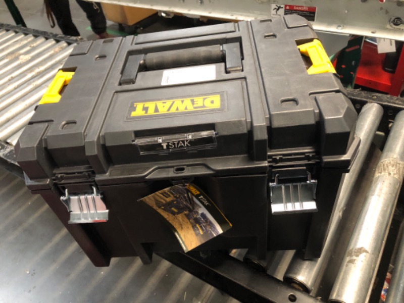 Photo 3 of ***CRACKED***DeWalt Stanley Tools DeWALT TSTAK VI Deep Box 66 lb Storage Foldable Handle Plastic Black