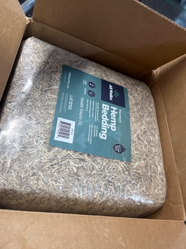 Photo 2 of All Walks (70L) Hemp Bedding for Chicken Coops, Guinea Pigs, Hamsters, Rabbits, and Other Small Animals - 100% Natural, Superior Odor Control, Sustainably Sourced Pet Bedding - Made in America