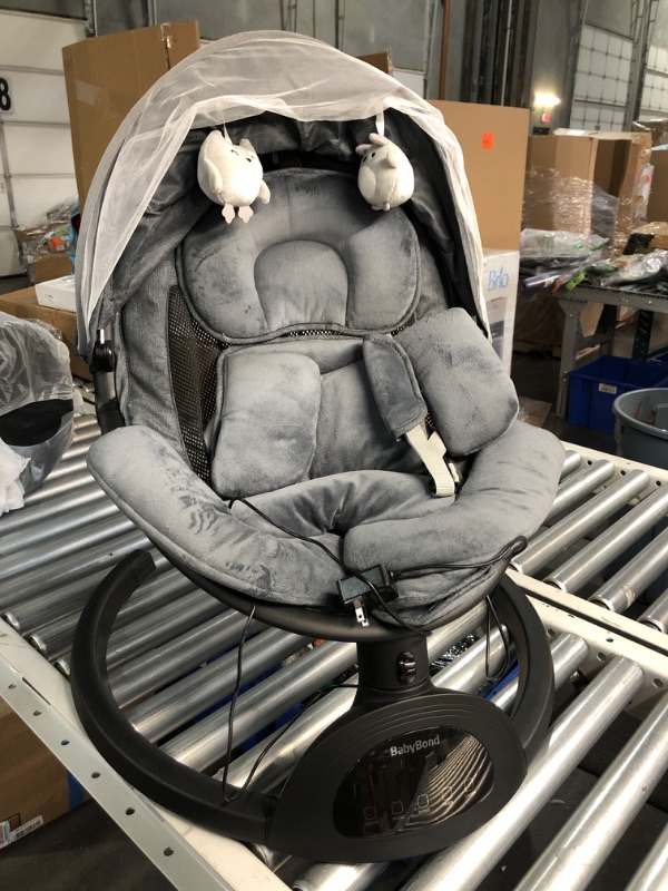 Photo 2 of **READ NOTES***
Baby Swings for Infants, BabyBond Bluetooth Infant Swing with Music Speaker with 3 Seat Positions, 5 Point Harness Belt, 5 Speeds and Remote Control - Portable Baby Swing for Indoor and Outdoor Baby Swing with mosquito nets