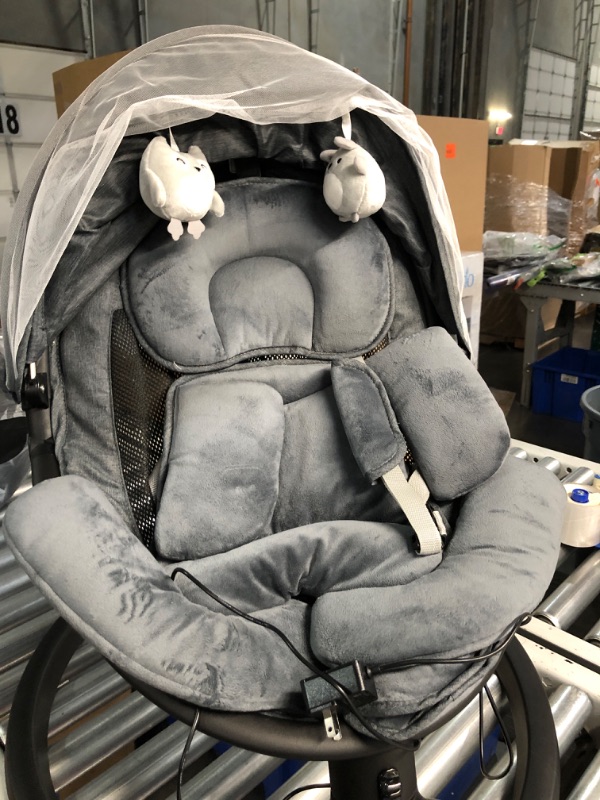 Photo 5 of **READ NOTES***
Baby Swings for Infants, BabyBond Bluetooth Infant Swing with Music Speaker with 3 Seat Positions, 5 Point Harness Belt, 5 Speeds and Remote Control - Portable Baby Swing for Indoor and Outdoor Baby Swing with mosquito nets