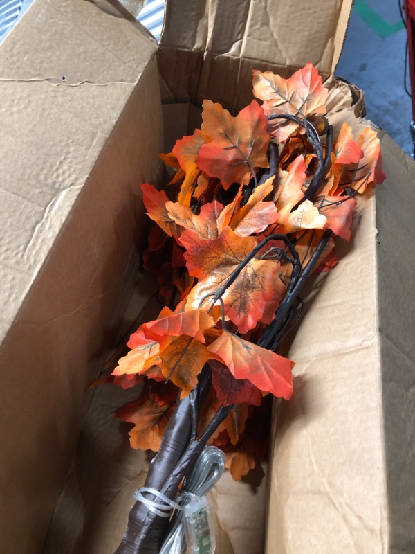 Photo 3 of **(NON REFUNDABLE ITEM)**FOR PARTS ONLY
TURNMEON 4 Ft Prelit Lighted Fall Maples Tree with 3D Pumpkin Lights 48LED Warm Lights Timer 8 Modes Remote Control Acorns Fall Decor for Home Party Indoor Outdoor Fall Autumn Thanksgiving Decorations