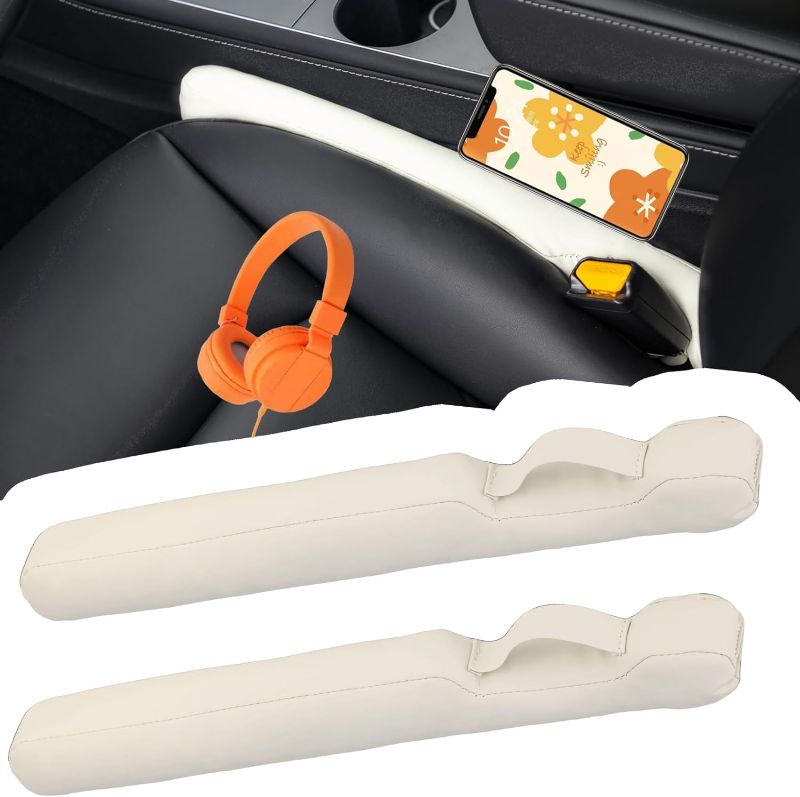 Photo 1 of (Similar to Stock Photo) Car Seat Gap Filler 2 Pack,Seat Gap Filler, Car Seat Gap Filler Organizer, Universal Seat Gap Fillers Car, Truck, SUV, in Between Car Seat Catcher, Leather Car Seat Gap Filler Grey
