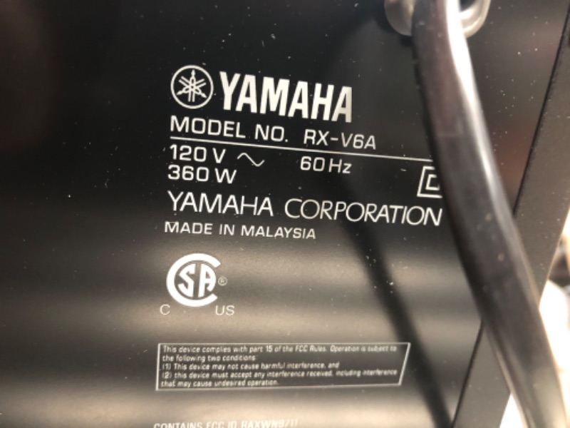 Photo 6 of ***USED - POWERS ON - UNABLE TO TEST FURTHER - LIKELY MISSING PARTS***
YAMAHA RX-V6A 7.2-Channel AV Receiver with MusicCast