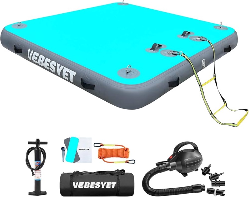 Photo 1 of **FOR PARTS ONLY**(READ NOTES)
Inflatable Floating Dock Platform with Electric Pump, 8 Inch Thick Multi-Person Floating Island Raft for Beach Lake Boating Ocean