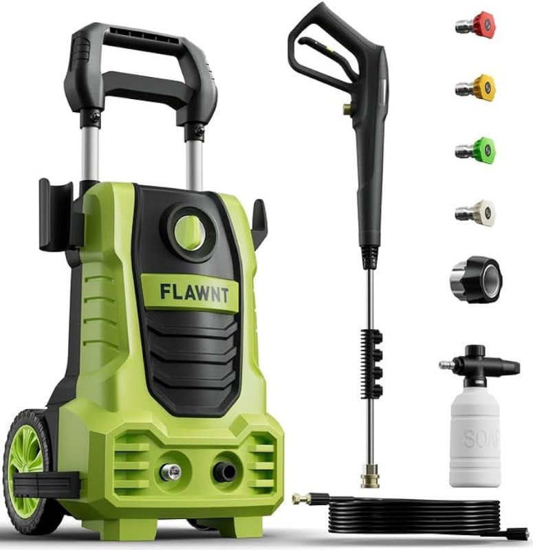 Photo 1 of (READ FULL POST) Electric Pressure Washer, 26 FT Hose Pressure Cleaner 2030 PSI with 4 Nozzles Tips,Surface Cleaning with Upgraded Swivel Joint for Car/Fences/Patios/Daily Needed-Green