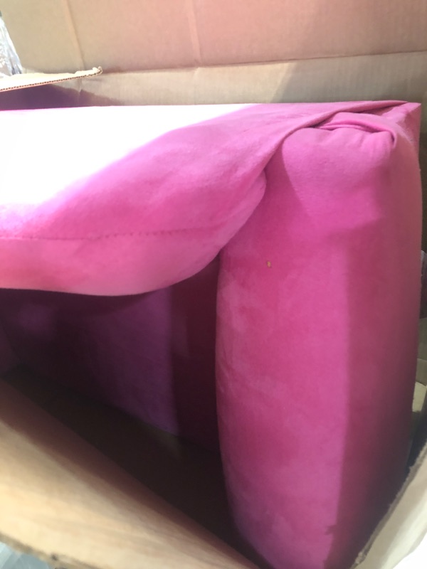 Photo 1 of **STOCK IMAGE IS A REFERENCE ONLY**  Childrens Sofa with Accent Pillows, Hot Pink 