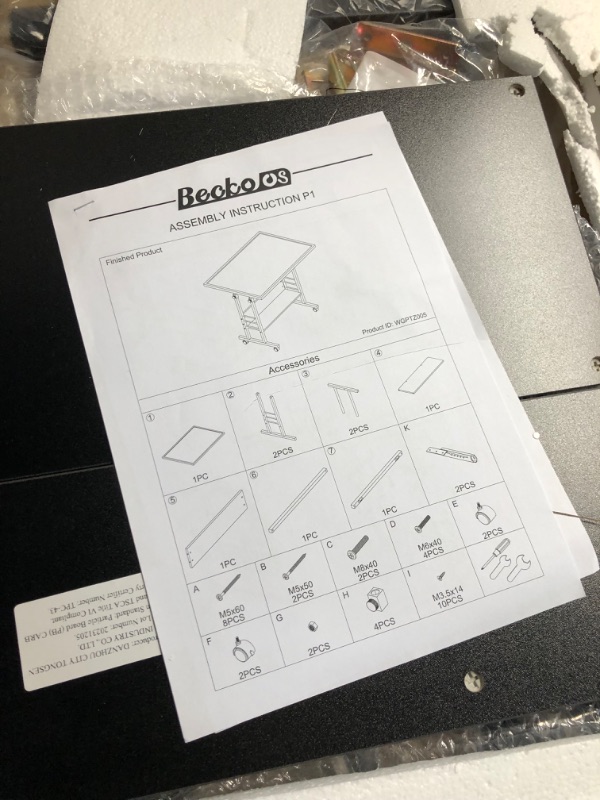 Photo 3 of Becko US Jigsaw Puzzle Table Puzzle Board with Cover Puzzle Easel Tilting Table with Height Adjustment for Up to 1500 Pieces, Enclosed with 4 Wheels