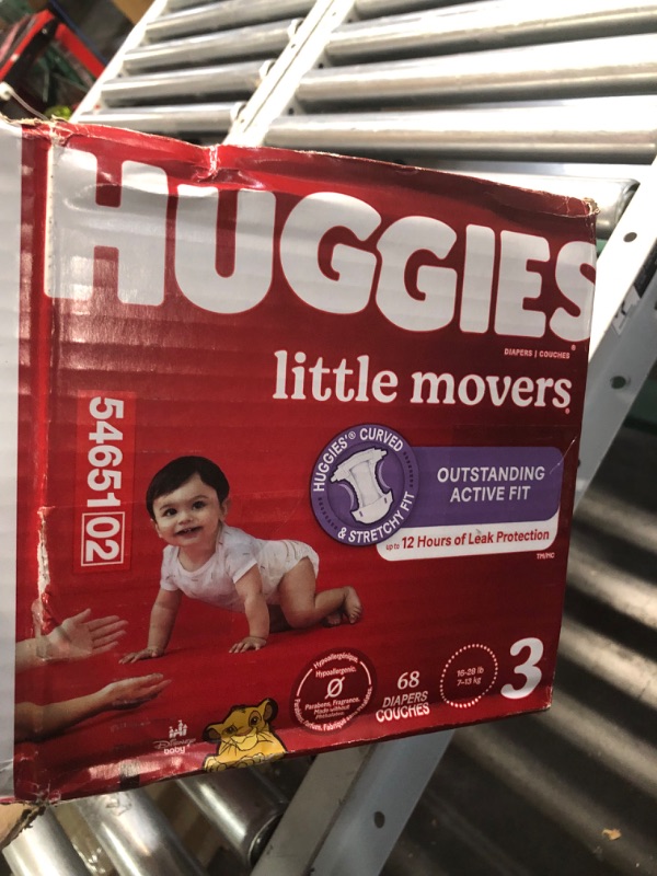 Photo 2 of Baby Diapers Size 3 (16-28 lbs), 68 Ct, Huggies Little Movers Size 3 (68 Count)