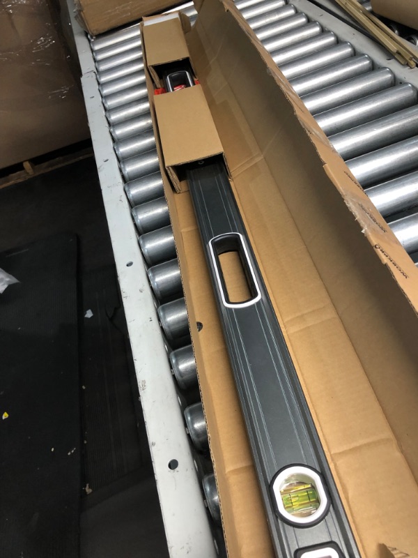 Photo 1 of WORKPRO 48 Inch Spirit Level, Bubble Level with Double View Vertical Site, Leveler Tool With 3 Bubble, Aluminum Body, Hand, Shock Absorbing End Caps 48 Inch Silver