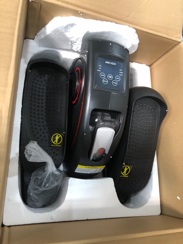 Photo 1 of ANCHEER Under Desk Electric Mini Elliptical Machine, Remote Control Portable Exercise Elliptical Trainer with Large Pedal, LCD Monitor Compact Trainer for Home & Office Gym Black