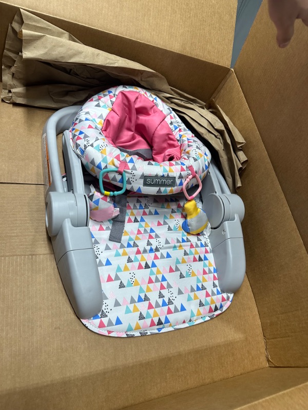 Photo 2 of **see notes**Summer® Learn-to-Sit™ 2-Position Floor Seat (Funfetti Pink) – Sit Baby Up in This Adjustable Baby Activity Seat Appropriate for Ages 4-12 Months – Includes Toys