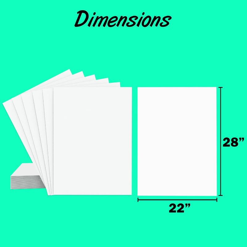 Photo 1 of  White Poster Board Paper, 10-20PK Poster Board, White Poster Paper 22x28, White Poster Board, Poster Board Bulk, Large Poster Board, School Supplies
