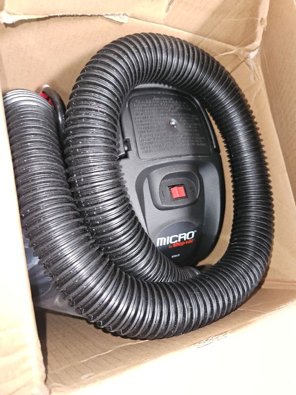 Photo 2 of (LIGHTLY USED) Shop-Vac 2021005 Micro Wet Dry Vacuum, 1 Gallon, 1-1/4 Inch x 4 Foot Hose, 50 CFM, (1-Pack)