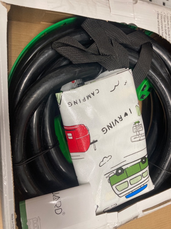 Photo 1 of RVGUARD 50 Amp 25 Foot RV Extension Cord, Heavy Duty STW Cord with LED Power Indicator and Cord Organizer, NEMA 14-50P/R Standard Plug, Green, ETL Listed 25 Feet Green 50 Amp
