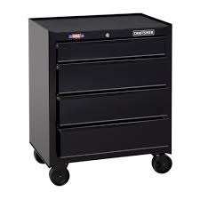 Photo 1 of CRAFTSMAN 1000 Series 26.5-in W x 32.5-in H 4-Drawer Steel Rolling Tool Cabinet (Black)
