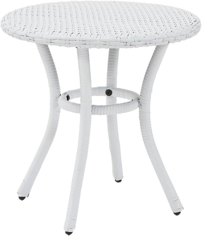 Photo 1 of ***NONREFUNDABLE - NOT FUNCTIONAL - FOR PARTS ONLY - SEE COMMENTS***
Crosley Furniture CO7217-WH Palm Harbor Outdoor Wicker Round Side Table, White