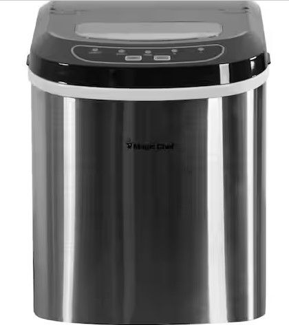 Photo 1 of 27 lbs. Portable Countertop Ice Maker in Stainless Steel
