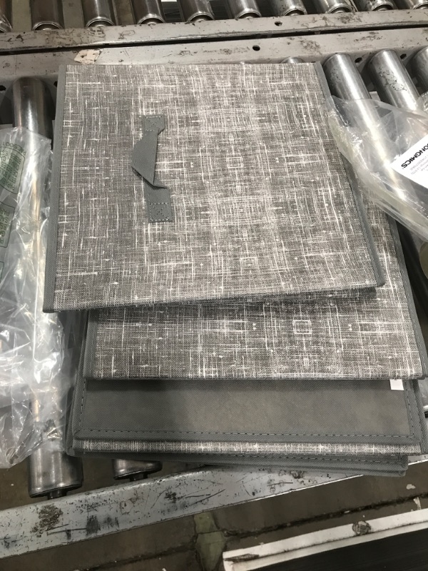 Photo 1 of SONGMICS Storage Cubes, 13-Inch Foldable Cube Storage Bin with Double Handles, Set of 6, Closet Organizers for Shelves, Gray UROB033G01 L (13 x 13 x 13 Inches? Gray