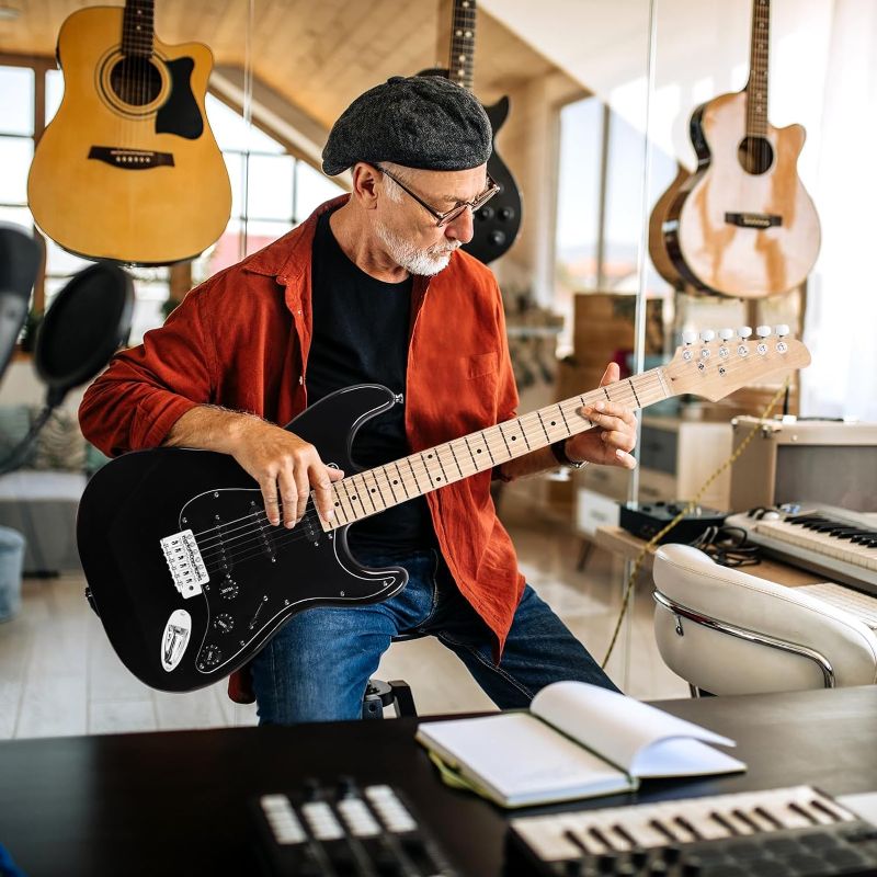 Photo 4 of (READ FULL POST) Electric Guitar Beginner Kit 39 Inch Full Size,Starter Package with Amplifier, Bag, Strap, String, Tuner, Cable and Picks (black)
