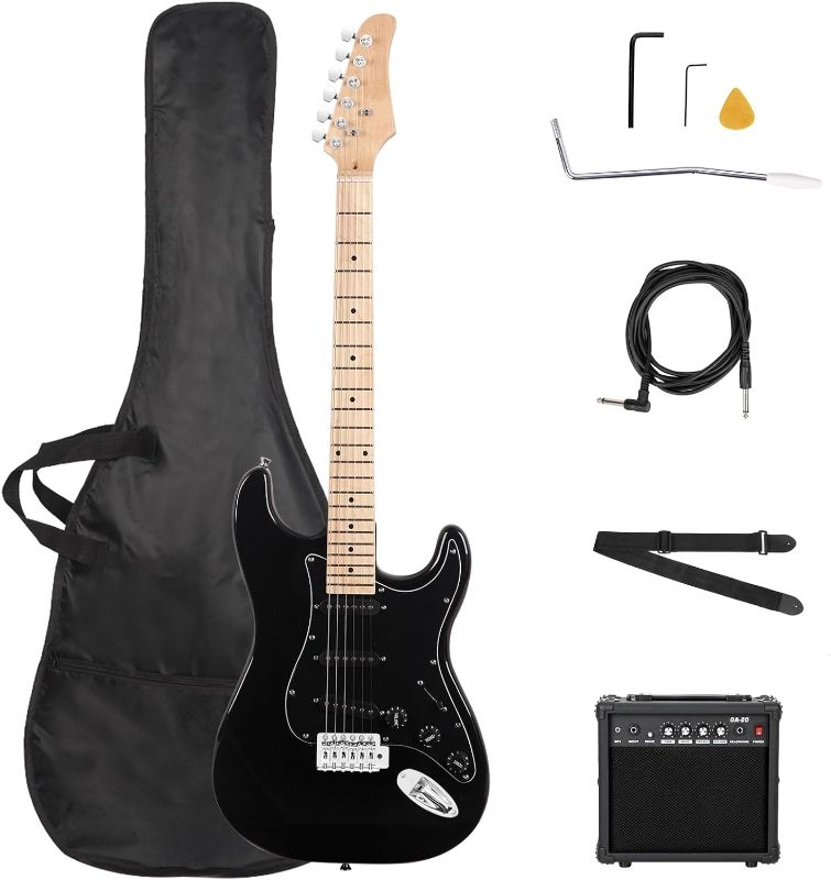 Photo 1 of (READ FULL POST) Electric Guitar Beginner Kit 39 Inch Full Size,Starter Package with Amplifier, Bag, Strap, String, Tuner, Cable and Picks (black)
