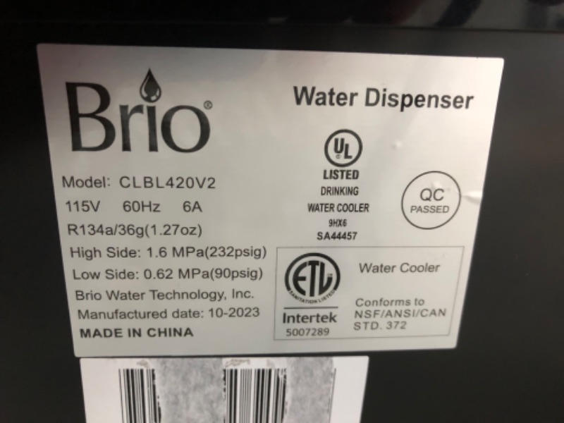 Photo 5 of Brio Bottom Loading Water Cooler Water Dispenser – Essential Series - 3 Temperature Settings - Hot, Cold & Cool Water - UL/Energy Star Approved