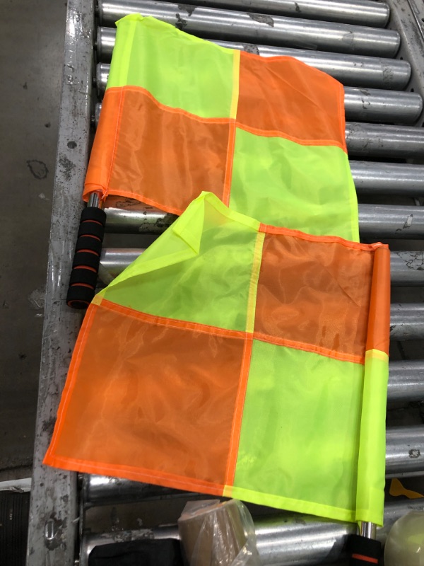 Photo 1 of 2PCS Referee Flag Waterproof Sports Linesman Flag with Storage Bag for Soccer Football Hockey Training Match
