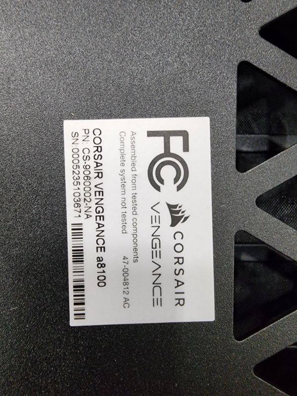 Photo 6 of ***SEE NOTES*** Corsair Vengeance a8100 Series Gaming PC - Liquid Cooled AMD Ryzen 9 7950X CPU - NVIDIA GeForce RTX 4090 GPU - 4TB (2X 2TB) M.2 SSD - 64GB Dominator Platinum RGB DDR5 Memory - Black