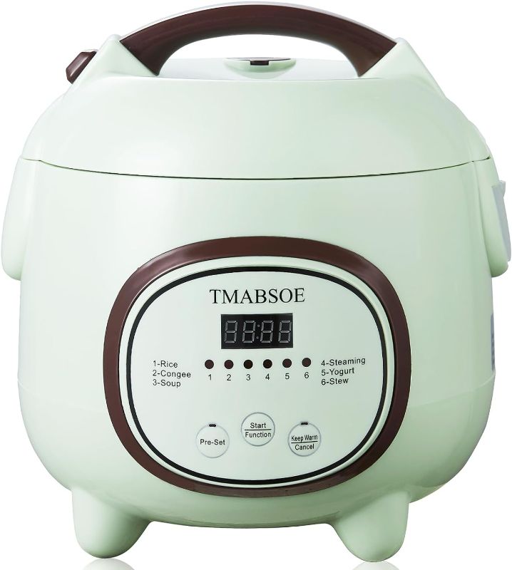 Photo 1 of (MINOR DAMAGE) TMABSOE Small Rice Cooker 6 Cup (Cooked) Travel Rice Maker 
