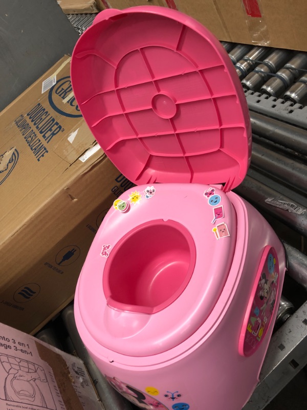 Photo 2 of Disney's Minnie Mouse Made You Smile 3-in-1 Potty Training System for Toilet Training Kids, Multi-Stage Potty Training - Floor Potty, Detachable Potty Ring, Step Stool|Toilet Seat for Kids&Toddlers