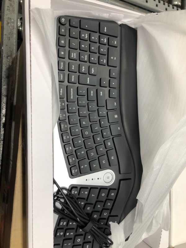 Photo 2 of Nulea Ergonomic Keyboard, Wired Split Keyboard with Pillowed Wrist and Palm Support, Featuring Dual USB Ports, Natural Typing Keyboard for Carpal Tunnel, Compatible with Windows/Mac