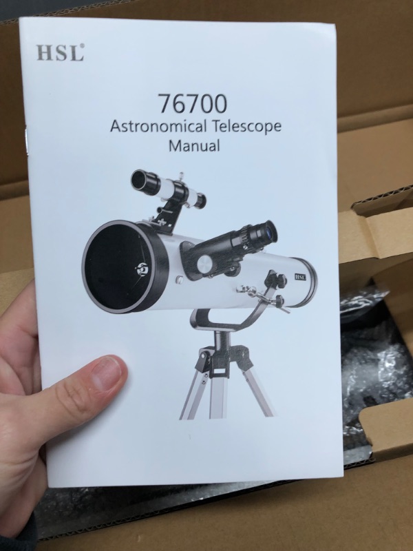 Photo 5 of HSL Reflector Telescope,76mm Aperture 700mm Focal Length Astronomy Reflector Telescopes (35X-875X) for Adults and Kids-with 3 Eyepieces,5X Barlow Lens,Moon Filter and Smartphone Adapter