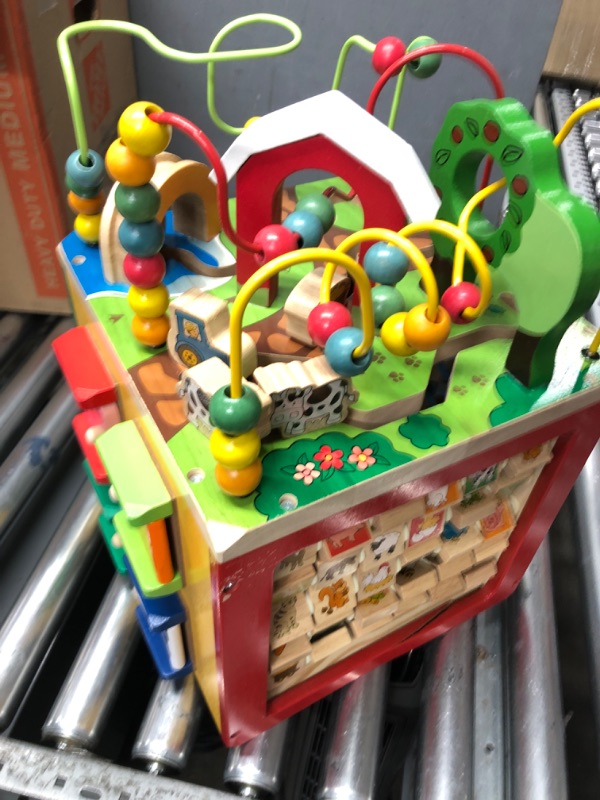 Photo 2 of Battat – Wooden Activity Cube – Discover Farm Animals Activity Center for Kids 1 year +, Standard