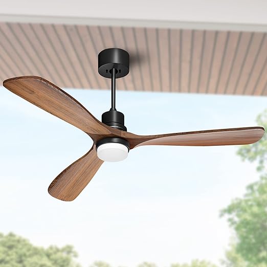 Photo 1 of ***SEE NOTE*** Obabala 52" Ceiling Fan with Lights Remote Control Outdoor Wood Ceiling Fans Noiseless Reversible DC Motor
