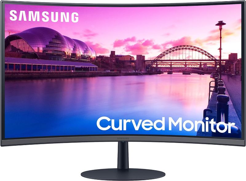 Photo 1 of SAMSUNG 27-Inch S39C Series FHD Curved Gaming Monitor, 75Hz, AMD FreeSync, Game Mode, Advanced Eye Comfort, Frameless Display, Built in Speakers, Slim Metal Stand, LS27C392EANXGO, 2023, Black
