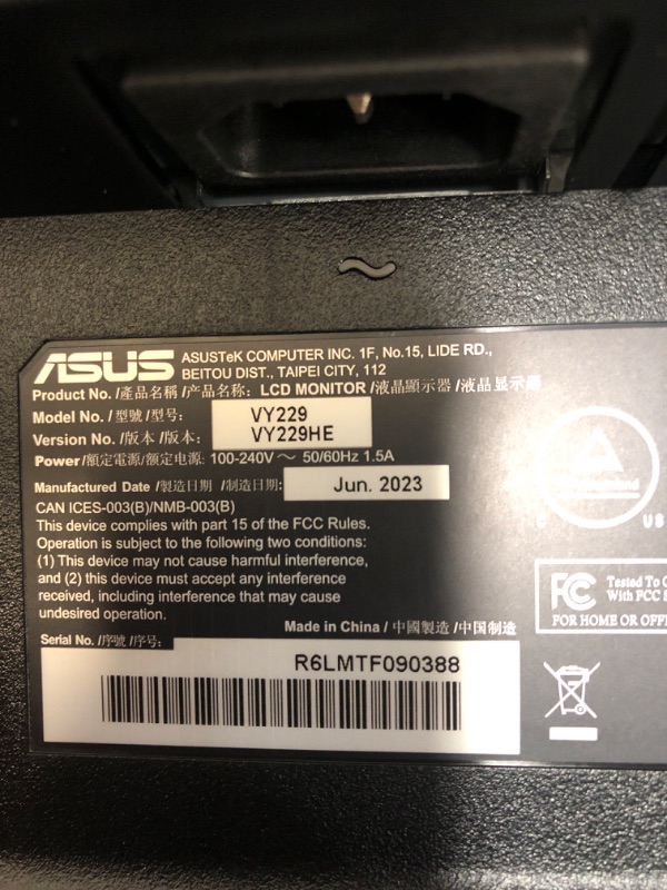 Photo 3 of ASUS 22” (21.45” viewable) 1080P Eye Care Monitor (VY229HE) – Full HD, IPS, 75Hz, IPS, 1ms, Adaptive-Sync, Eye Care Plus Technology, Color Augmentation, Rest Reminder, HDMI, VGA, VESA Wall Mountable
